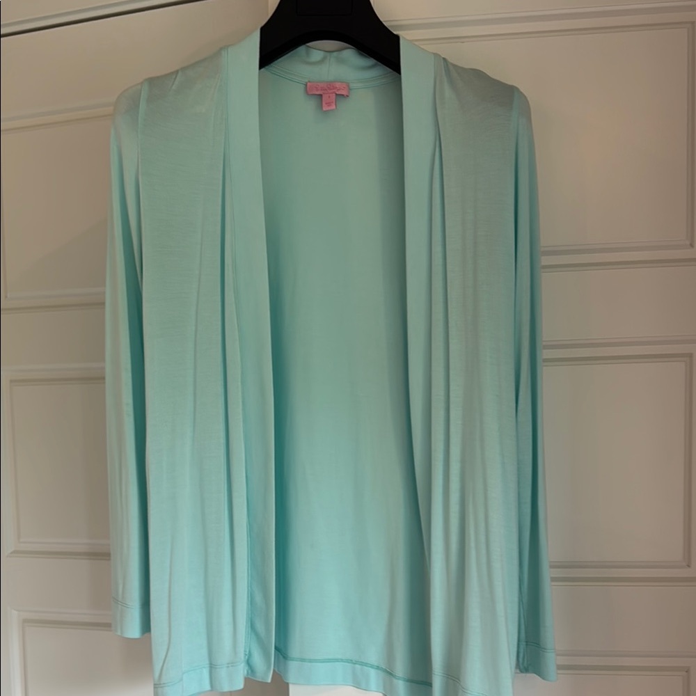 Lilly Pulitzer Blue Cardigan Sweater Lightweight Open-Front. Like new!